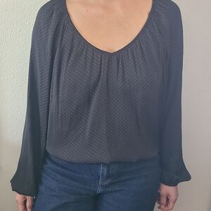 Dylan Black Dotted Blouse
